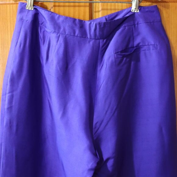 Vintage Vision Apparel Royal Purple Silk Pants 12 - Picture 9 of 14